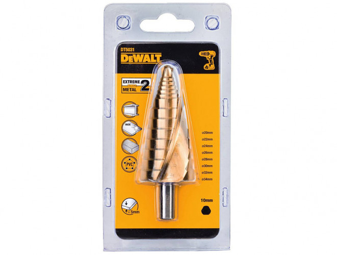 Ступенчатое сверло по металлу DeWALT DT5031 (20-34x70 мм)