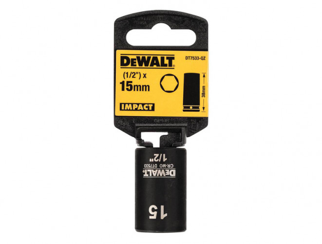 Головка торцевая ударная короткая IMPACT DeWALT DT7533