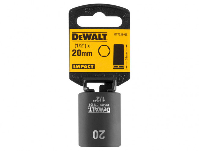 Головка торцевая ударная короткая IMPACT DeWALT DT7538